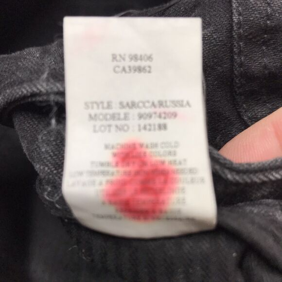 NWT THEORY Russia Black Jeans Women 12 (34x30) Skinny Taper Stretch Denim Biker - Picture 11 of 16